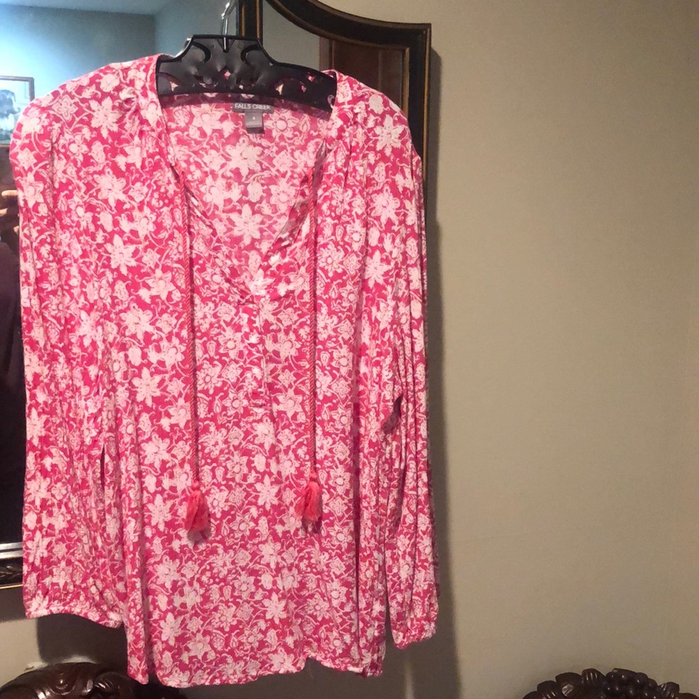Falls Creek Pink Floral Women's Top